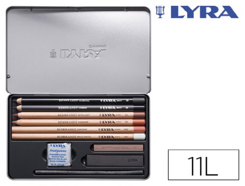 Lpis de cor lyra rembrandt monocromo com acessrios para esboos caixa de 11 unidades , Lyra , 153573 , 4084900216545